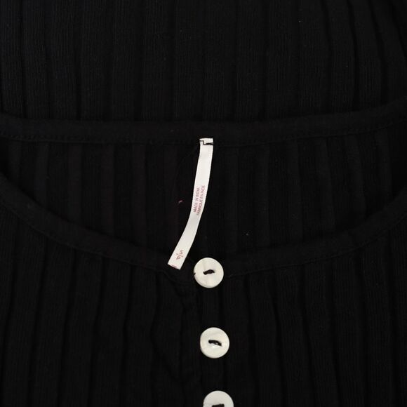 Free People Tilly Long-Sleeve Cardi Blouse Top Knit Ribbed Button Down S 280474 - Picture 10 of 10